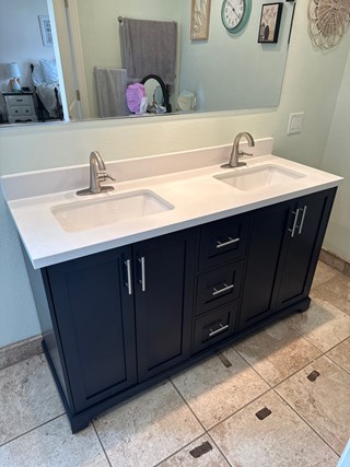 Vanity Replaced to update a bathroom by a handyman remodeling contractor in Richland, WA 99354
