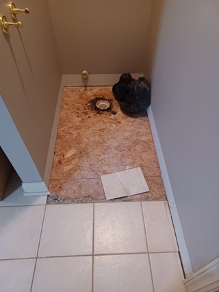Ace Handyman Services Waukesha Lake Country Bathroom Floor Tile in Pewaukee WI - Before