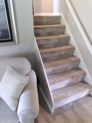 Interior stair railing in Waukesha WI - Before