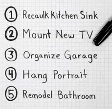 hand-written home improvement to-do list