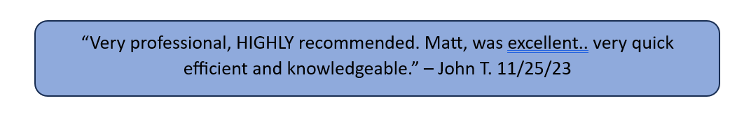 Ace Handyman Services Fox Valley Customer Review 11.25.2023