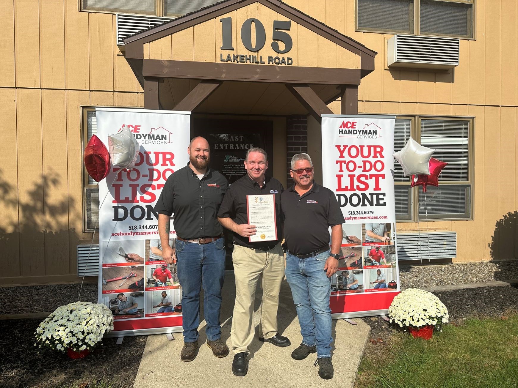 https://acehandyman-dss.ingeniuxondemand.com/Images/Offices/New York/Capital District Saratoga Region/Before and After Images/Building great relationships between Handyman and Retail.jpg Building great relationships with Ace Hardware! John Foti from Allerdice Ace and Rob McDonnell, owner of Robinson's Ace were onhand to celebrate AHS!