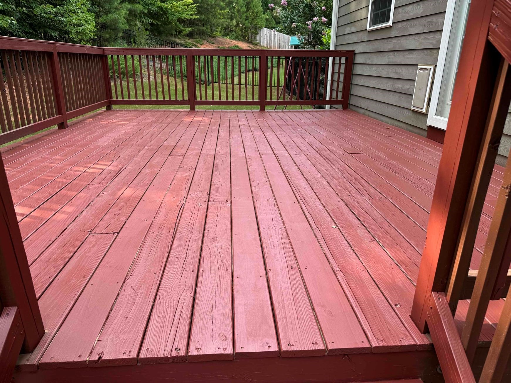 Deck in Clayton NC after a fresh coat of paint