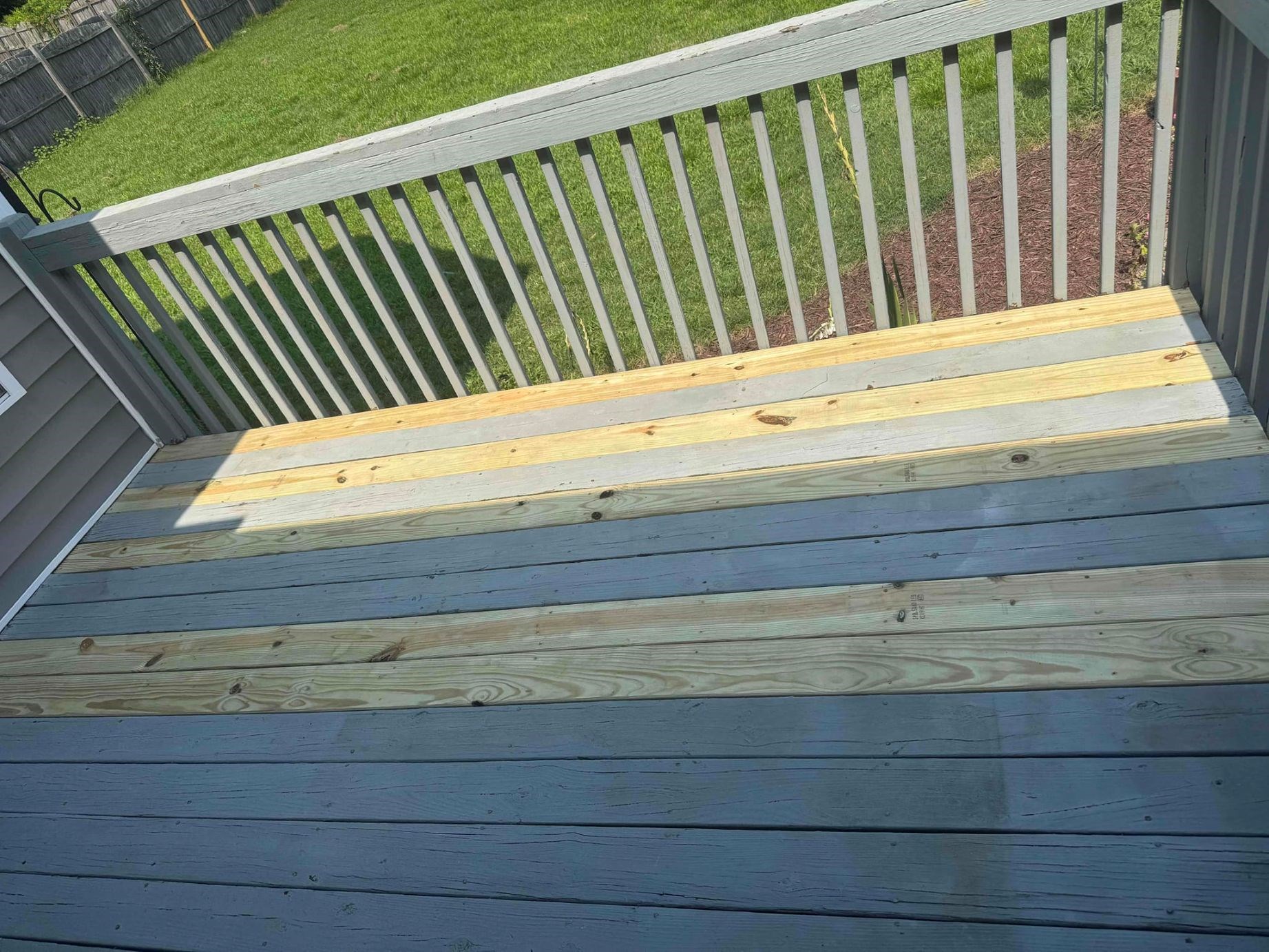 Partially replaced deck in Clayton NC