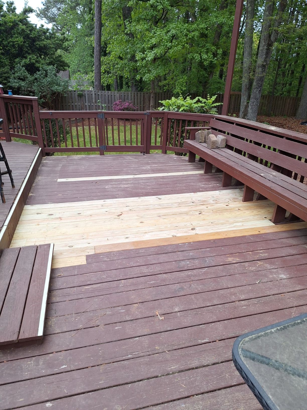 Completed deck board replacement in Durham, NC 27712