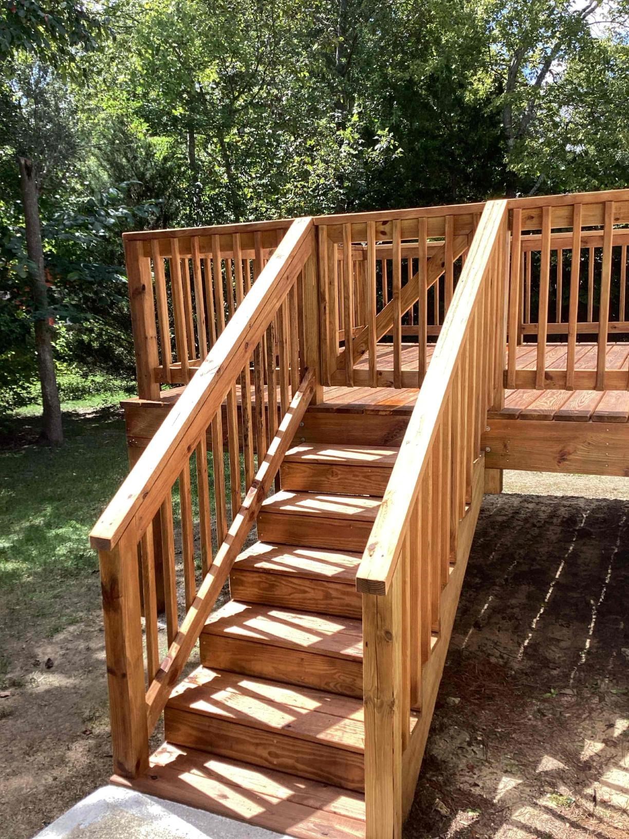 Freshly stained deck in Durham, NC 27713