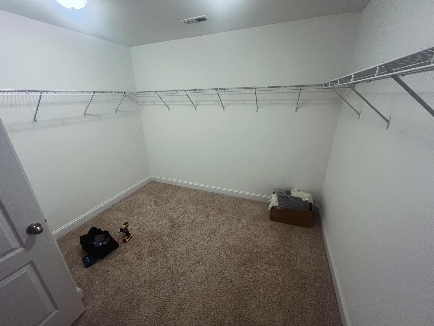 Before photo of a customer closet renovation