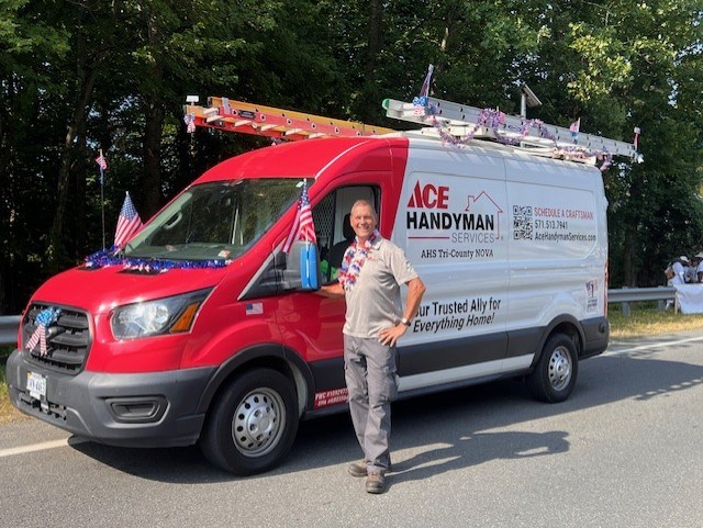 Ace Handyman Services Tri-County NOVA owner at July Independence Day Parade in Dale City, VA