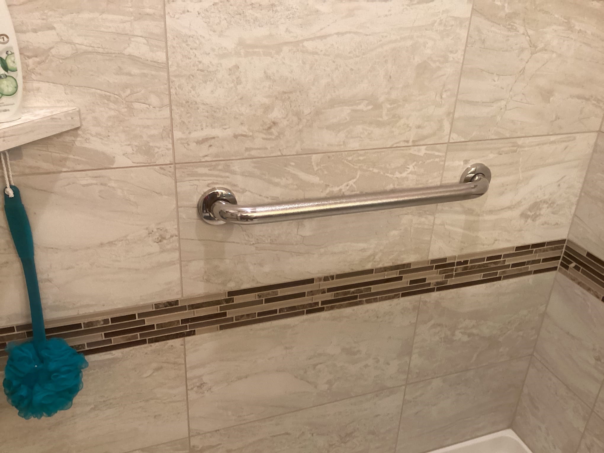 Grab Bar Installation in Tile Shower